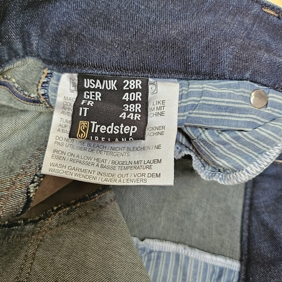 Tredstep Ireland Equestrian Full Seat Jean Riding Breeches. Blue Brown Sz 28R - Picture 6 of 8